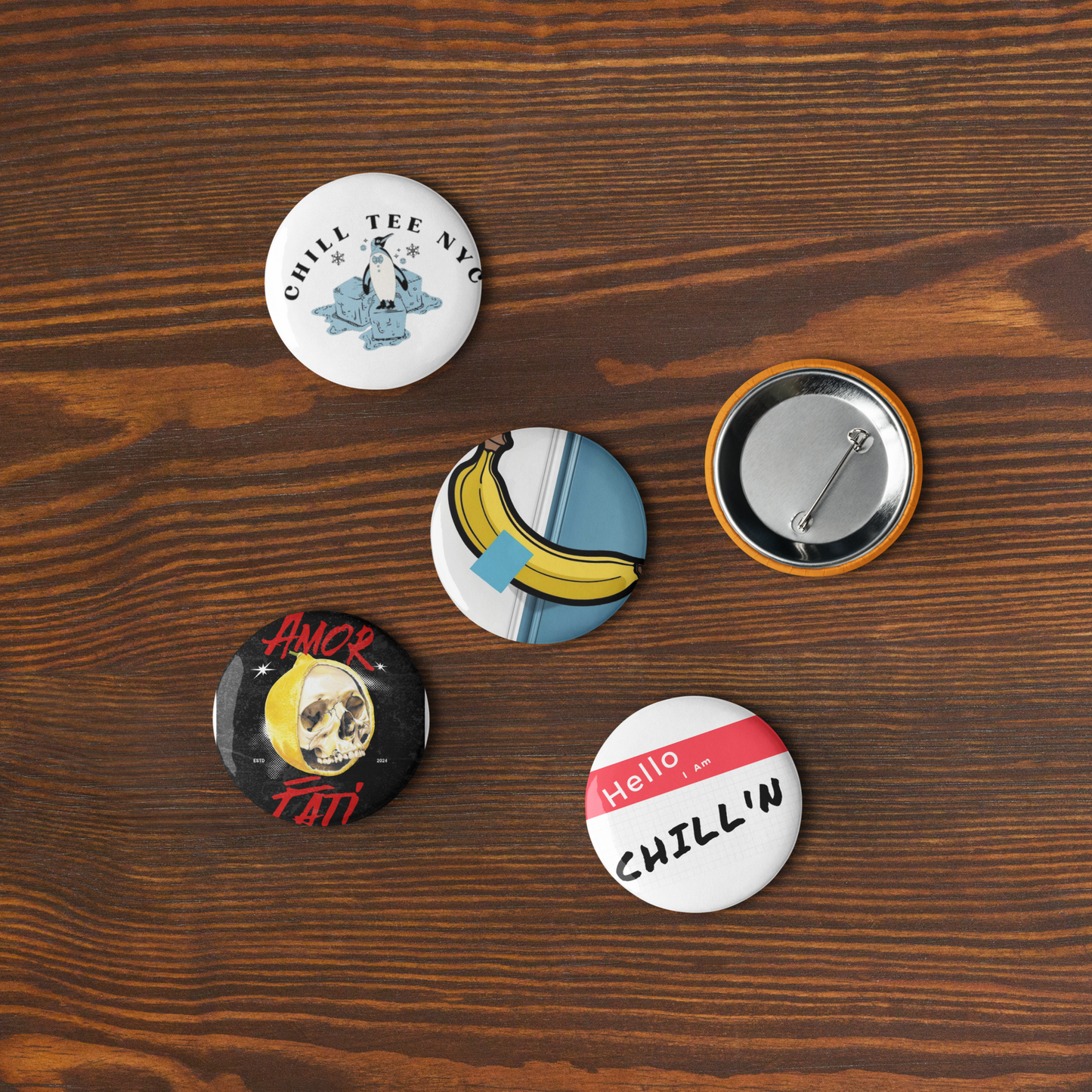 Chill Tee Co. Pin Button Collection